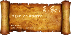 Riger Zsuzsanna névjegykártya